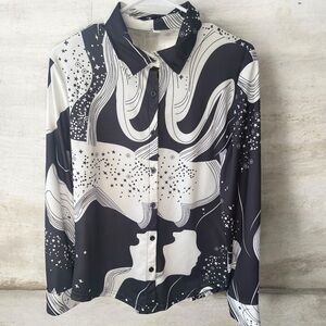 Vintage women’s funky space Starry Patterned Shirt blouse L
